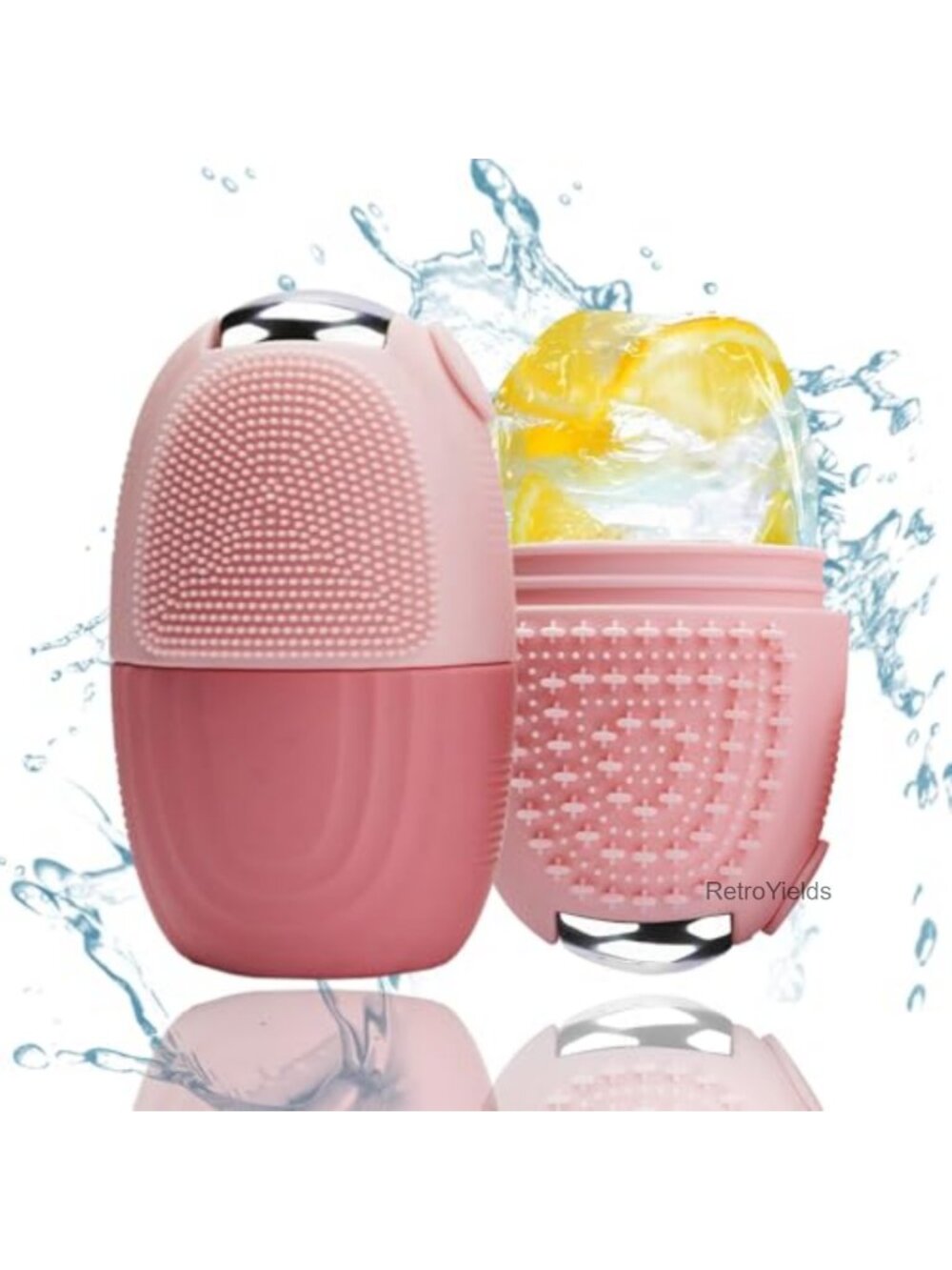 4 in 1 Silicone Ice Roller Massager for Face Eyes Neck - Facial Roller & Brush